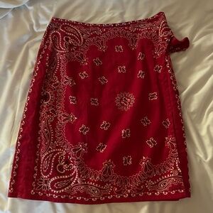 Ultra Pink Red Knee-Length Wrap Pencil Skirt